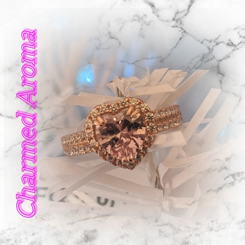 Barbiecore 🩷 Pink Heart crystal Ring
